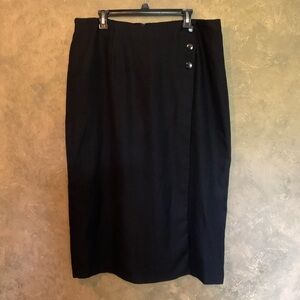 Vintage 90s Image Button Detail Faux Wrap Maxi Skirt